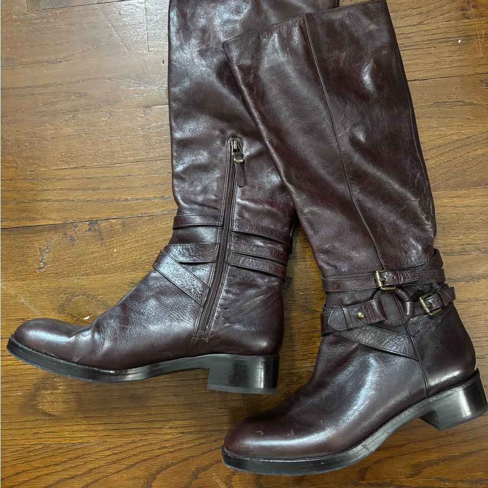 Via Spiga Brown Heeled Boots with Side Zipper
